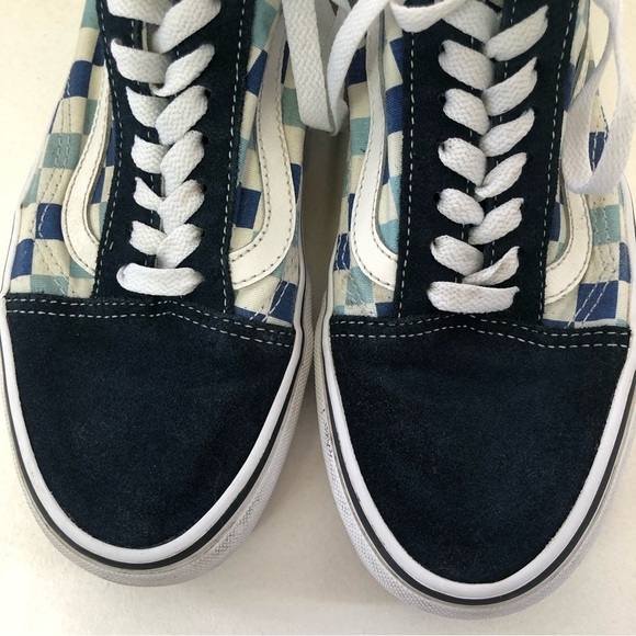 VANS Old Skool Blue Checkered Sneakers Unisex Mens 7, Womens 8.5 - Picture 5 of 13